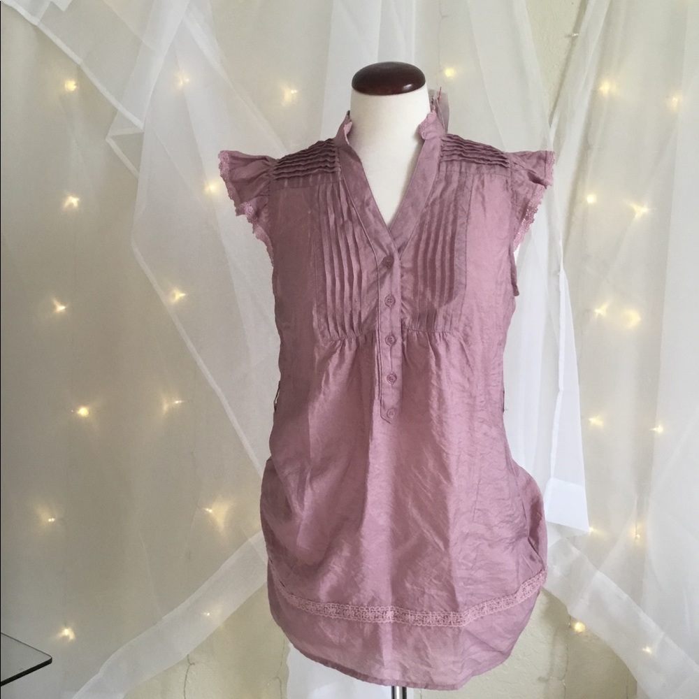 Pink ruffle top